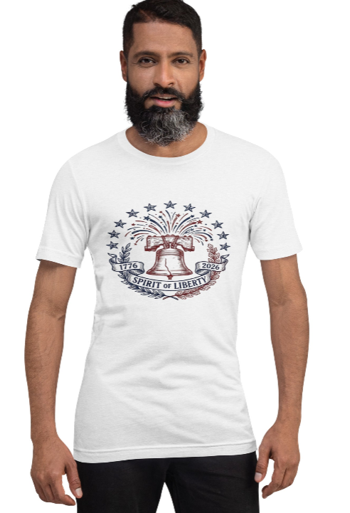 Spirit of Liberty — 1776 to 2026 Liberty Bell Patriotic T-Shirt | 250 Years of Freedom