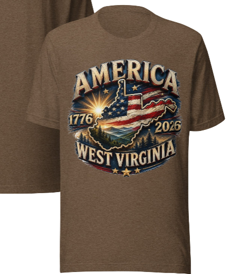 Almost Heaven — America 1776–2026 West Virginia Patriotic T-Shirt | Appalachian State Pride Tee