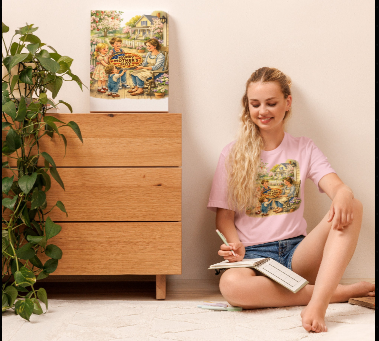Happy Mother's Day | Vintage American Porch Scene Premium T-Shirt
