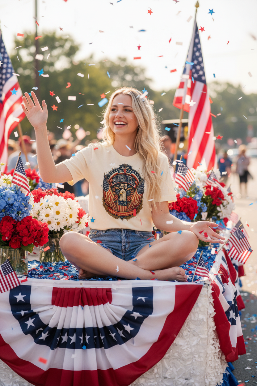July 4th Parade - Natural Tee Float