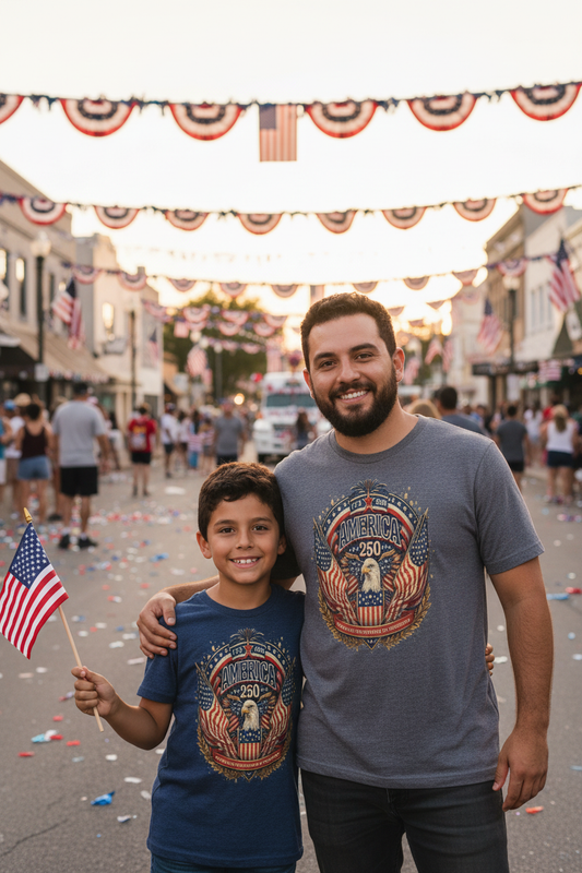 July 4th Parade - Navy Tee Family Moment