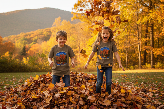 Kids Autumn Lifestyle Mockup – Heather Brown Tee