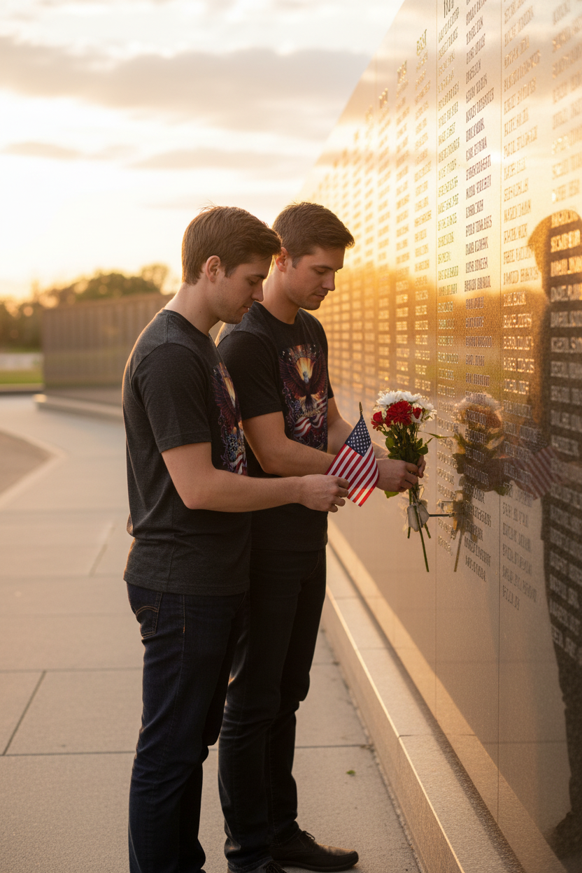 Lifestyle Mockup 3 - Couple at Veteran Memorial Wall