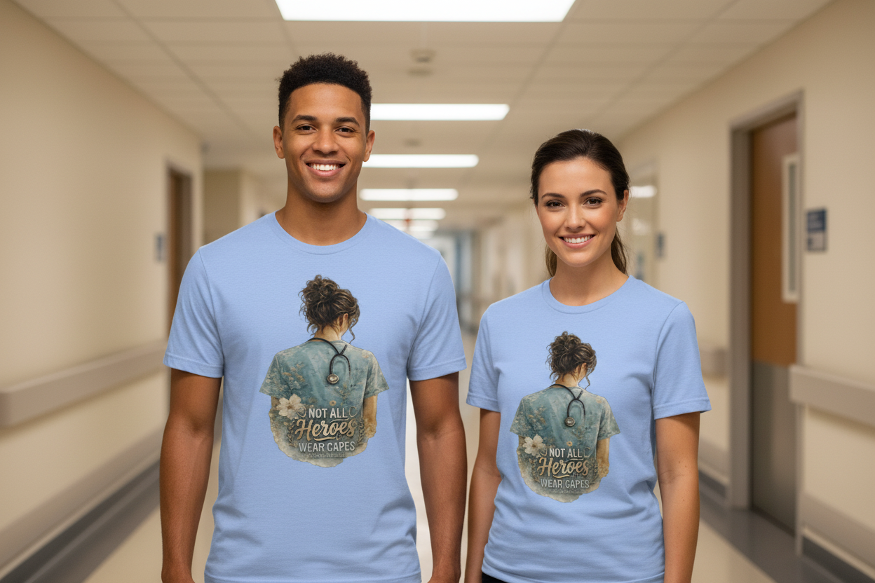 Male and Female Nurses in Hallway
