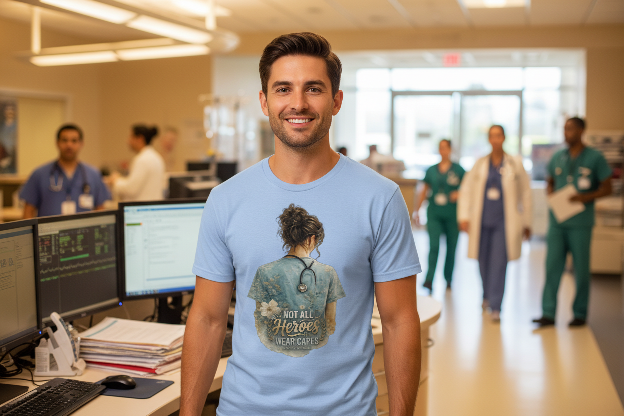 Male Nurse at ER Nurses Station