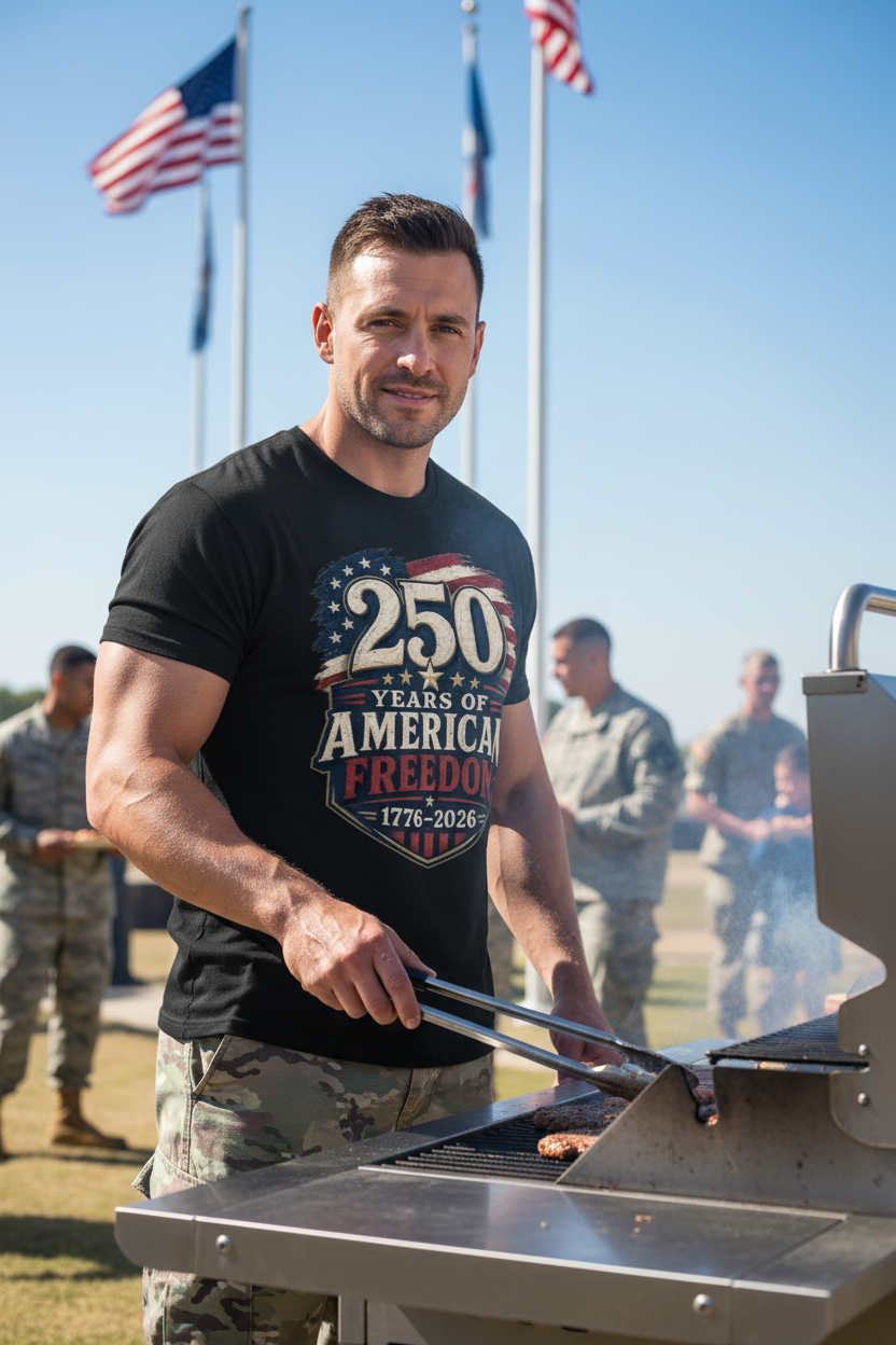 Military Base Grilling - Man