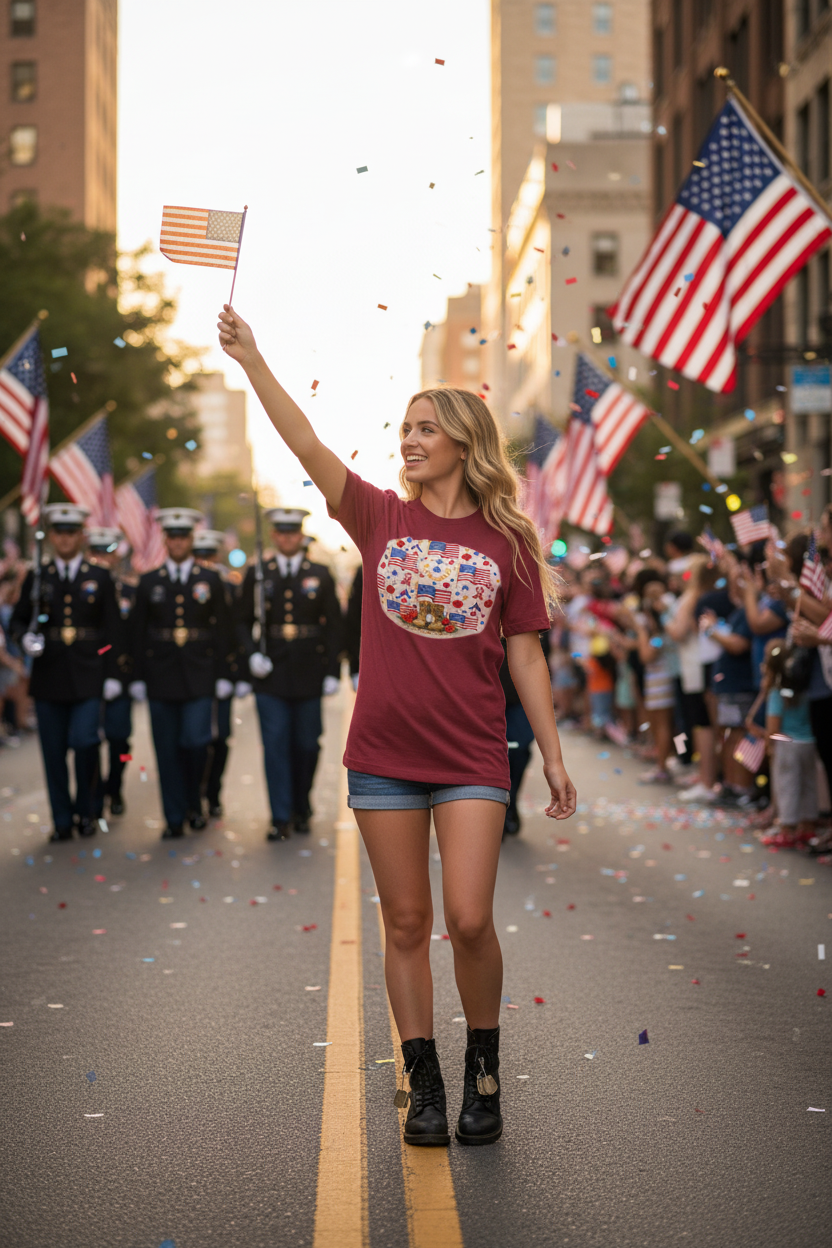 Mockup 1 - Woman at Memorial Day Parade