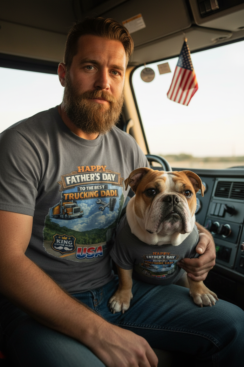 Mockup 2 - Charcoal Shirt Trucker with Bulldog