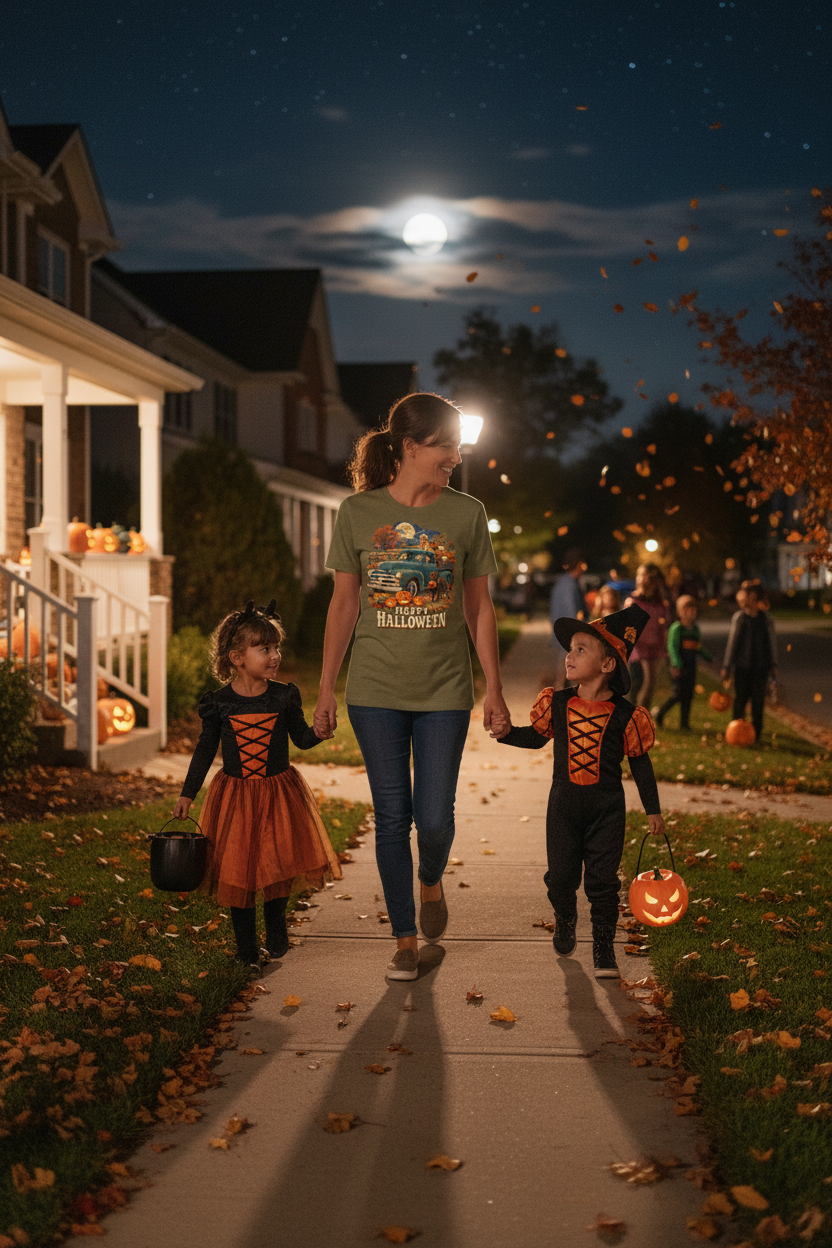 Mom Halloween Truck Tee Lifestyle