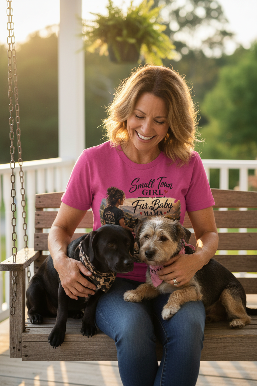 Mom on Porch Fur Baby Lifestyle