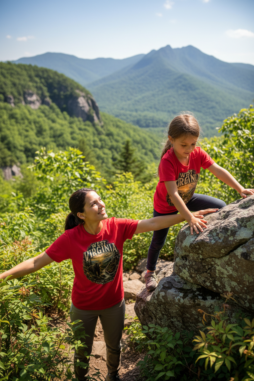 Mother and Daughter Climbing