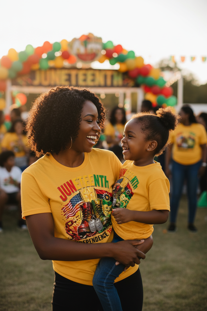 Mother and Daughter Juneteenth Lifestyle Mockup