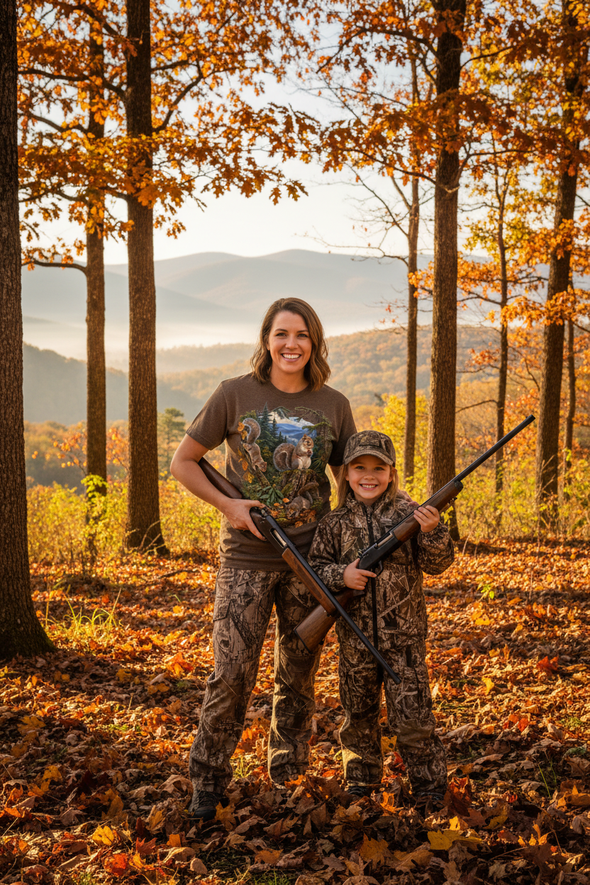 Mother & Daughter Hunting Lifestyle Mockup