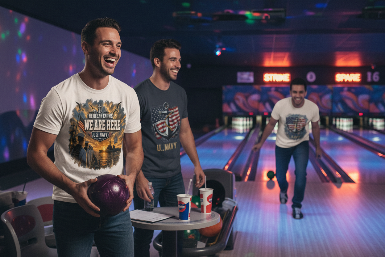 Navy Men at Bowling Alley