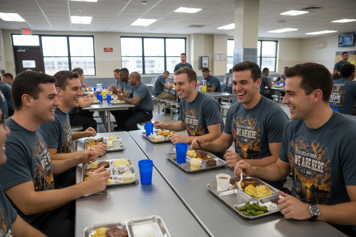 Navy Men at Chow Hall