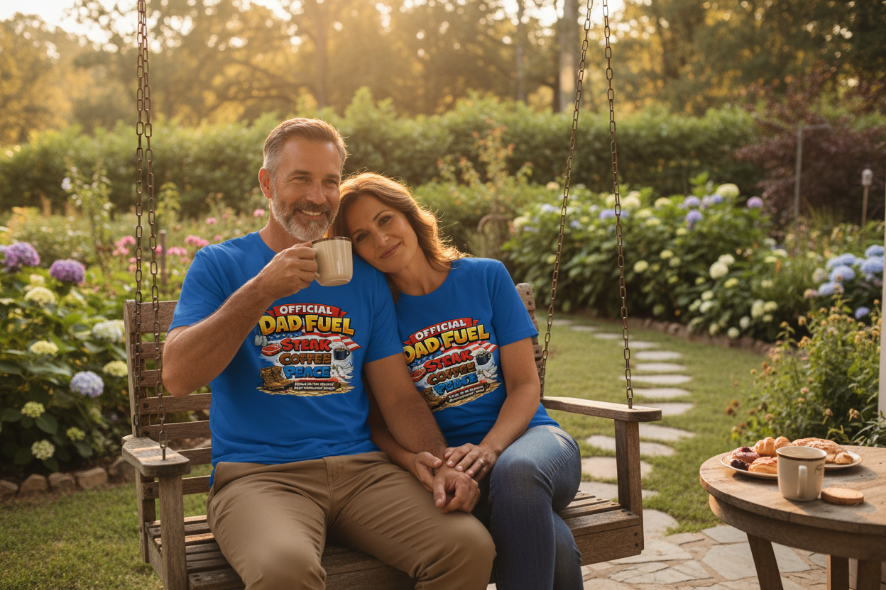 Official Dad Fuel T-Shirt – Steak, Coffee & Peace | Military Dad Gift