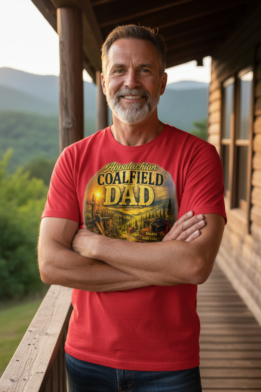 Proud Dad on Mountain Porch