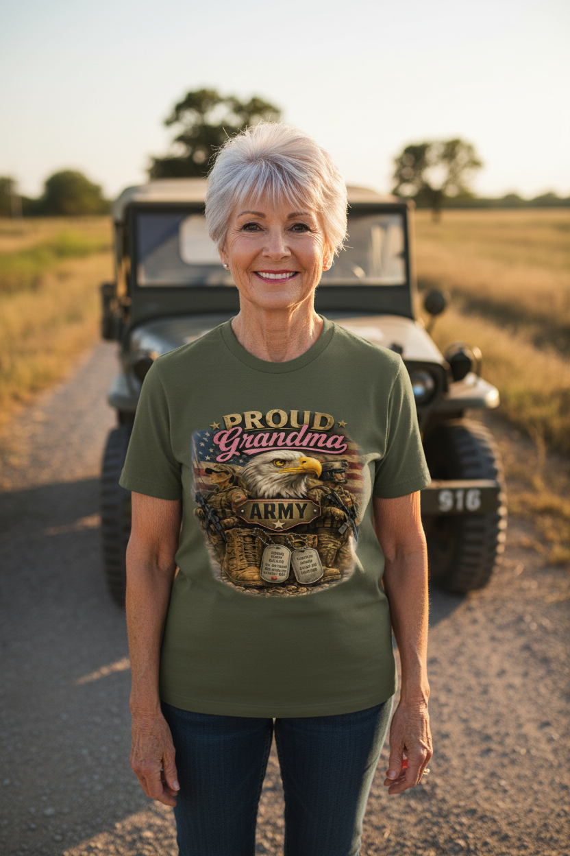 Proud Grandma Army - Jeep Military Green