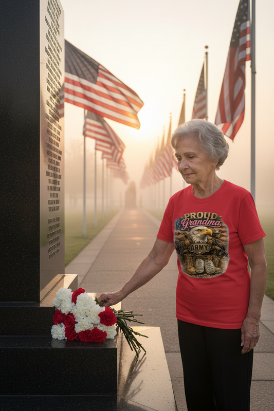 Proud Grandma Army - Memorial Red