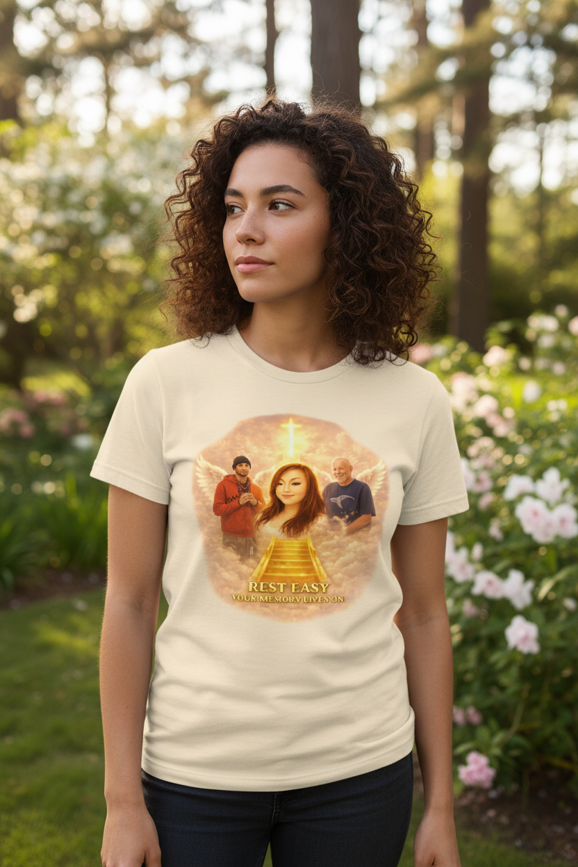 Rest Easy Memorial T-Shirt Lifestyle Mockup
