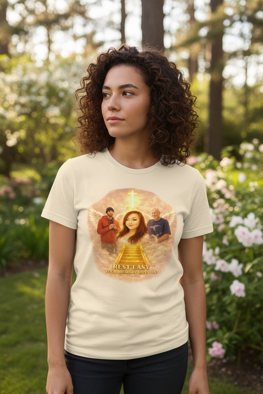 Rest Easy Memorial T-Shirt Lifestyle Mockup