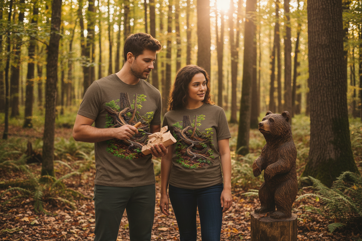Roots of the Ridge – Logger & Woodcarver Lifestyle Mockup