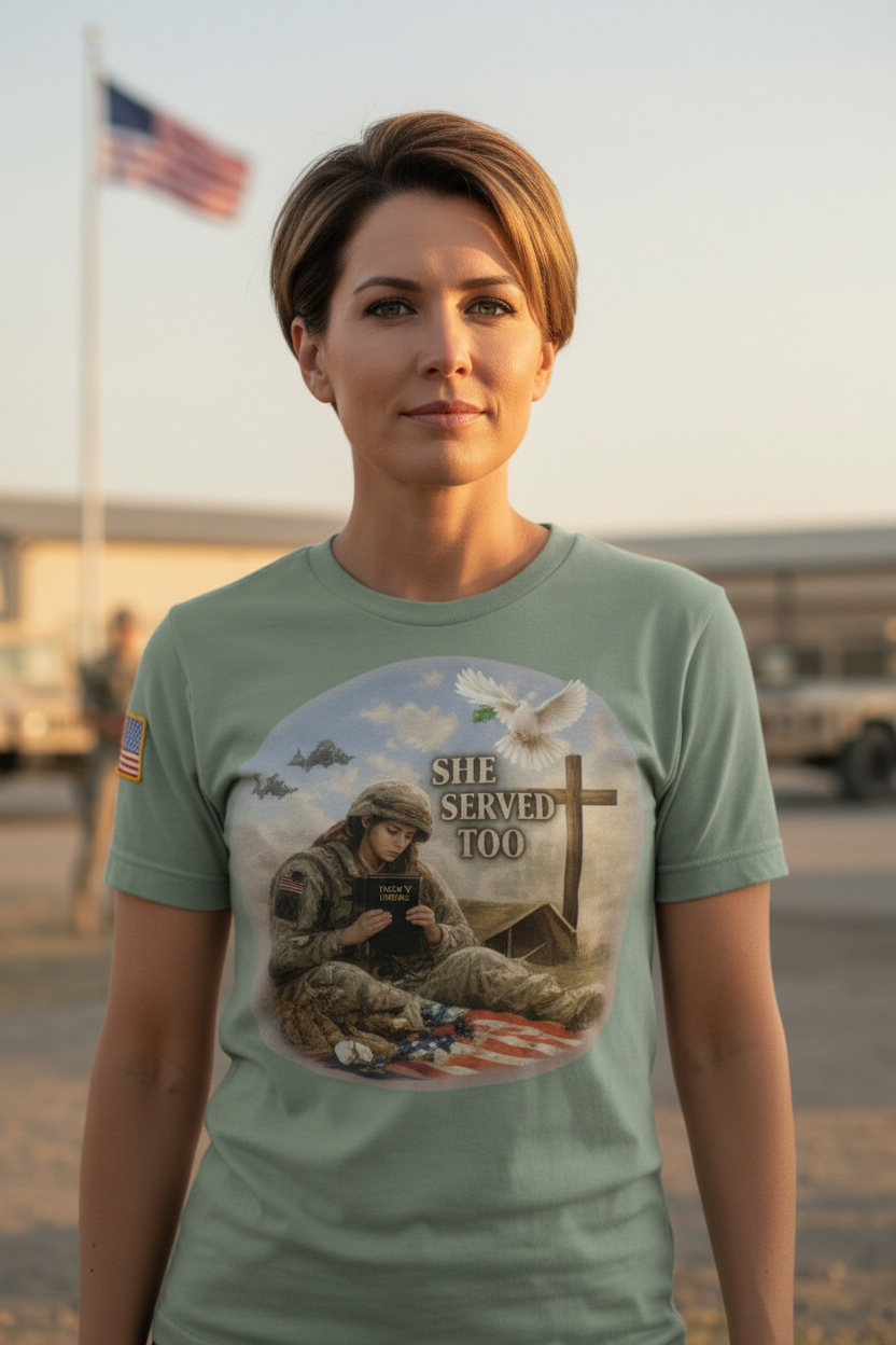 She Served Too — Female Veteran Face Close-Up