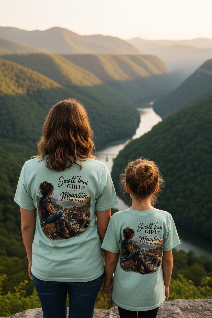 Small Town Girl Mountain Momma – Hawks Nest WV Mother & Daughter Mockup