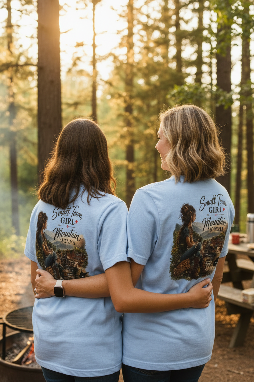 Small Town Girl Mountain Momma – Zoomed Cookout Back Print Mockup