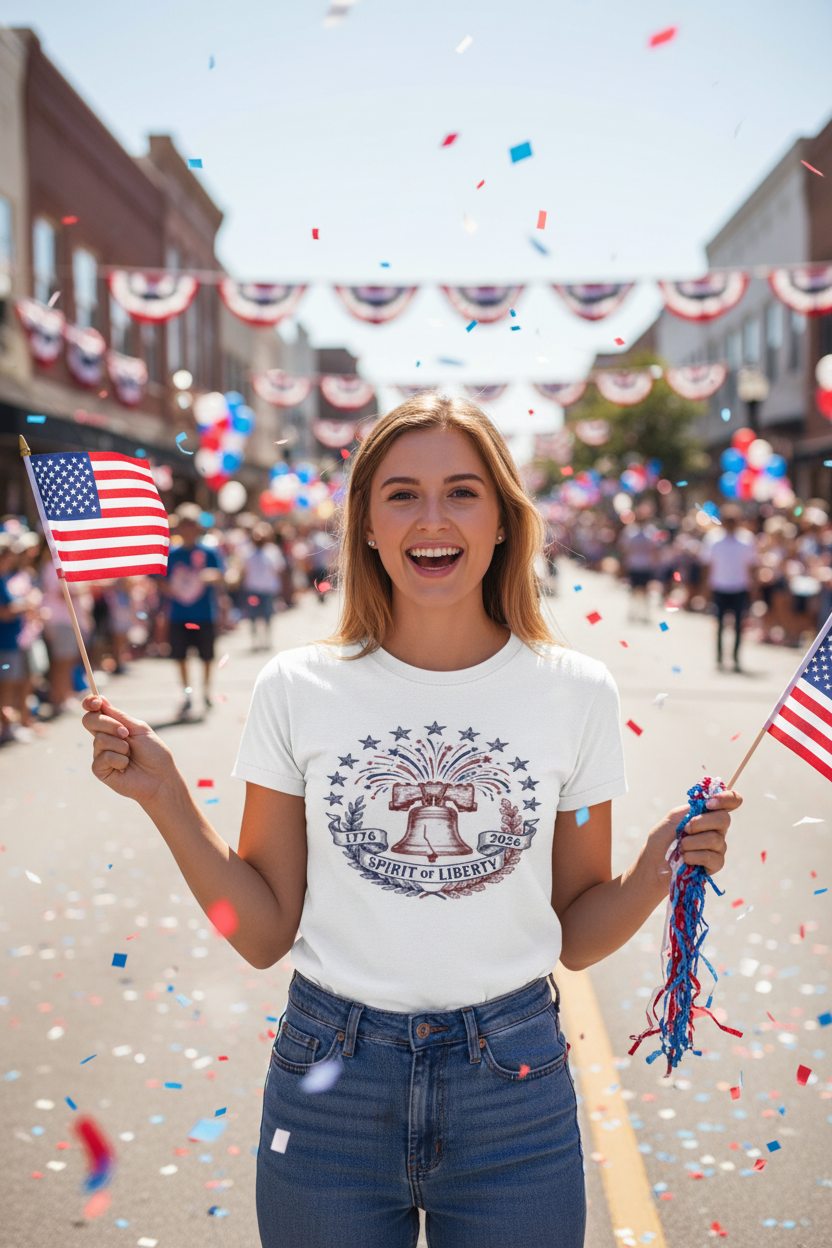 Spirit of Liberty - Woman Parade Confetti Graphic