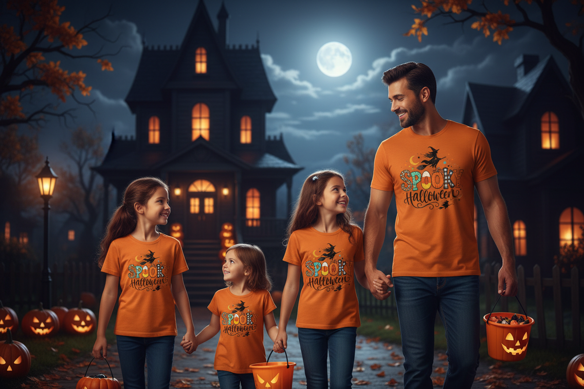 Spooky Halloween Family Trick or Treating
