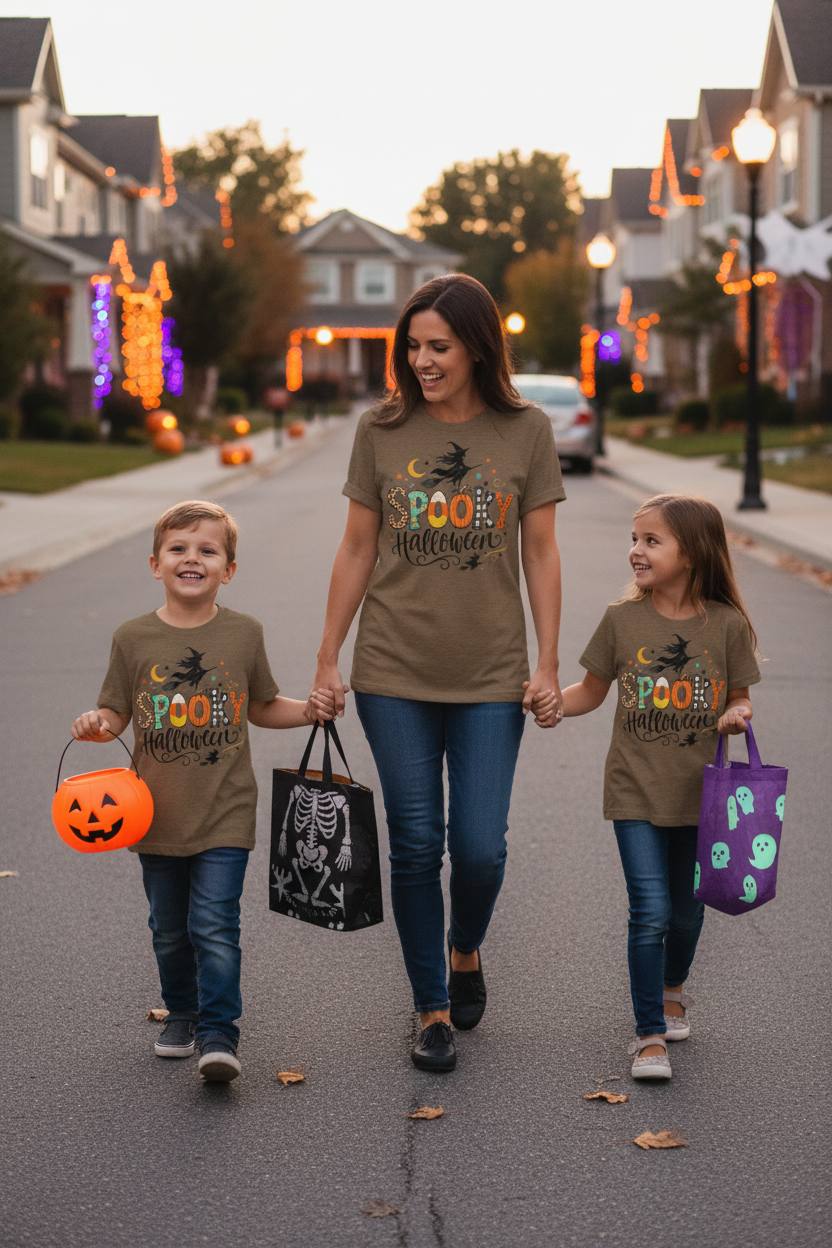 Spooky Halloween Mom Kids Trick or Treat Lifestyle