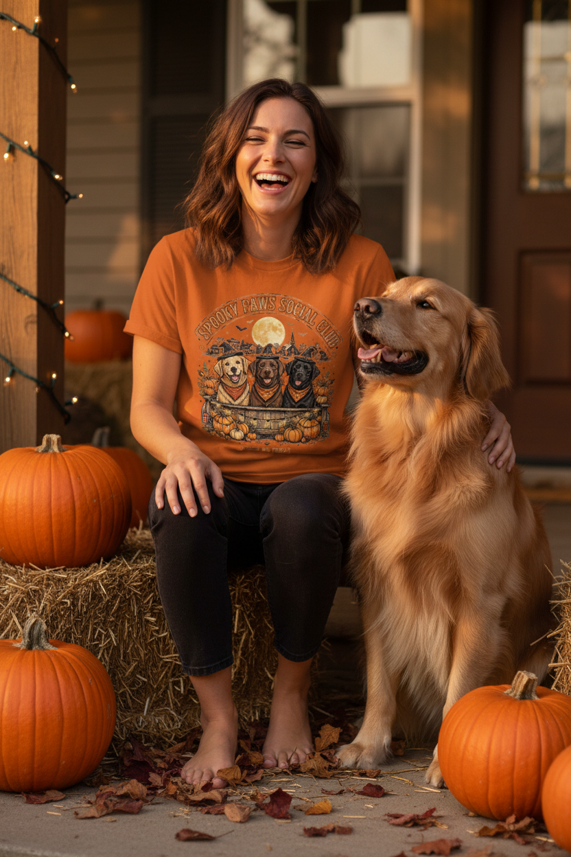 Spooky Paws Social Club - Fall Porch Lifestyle