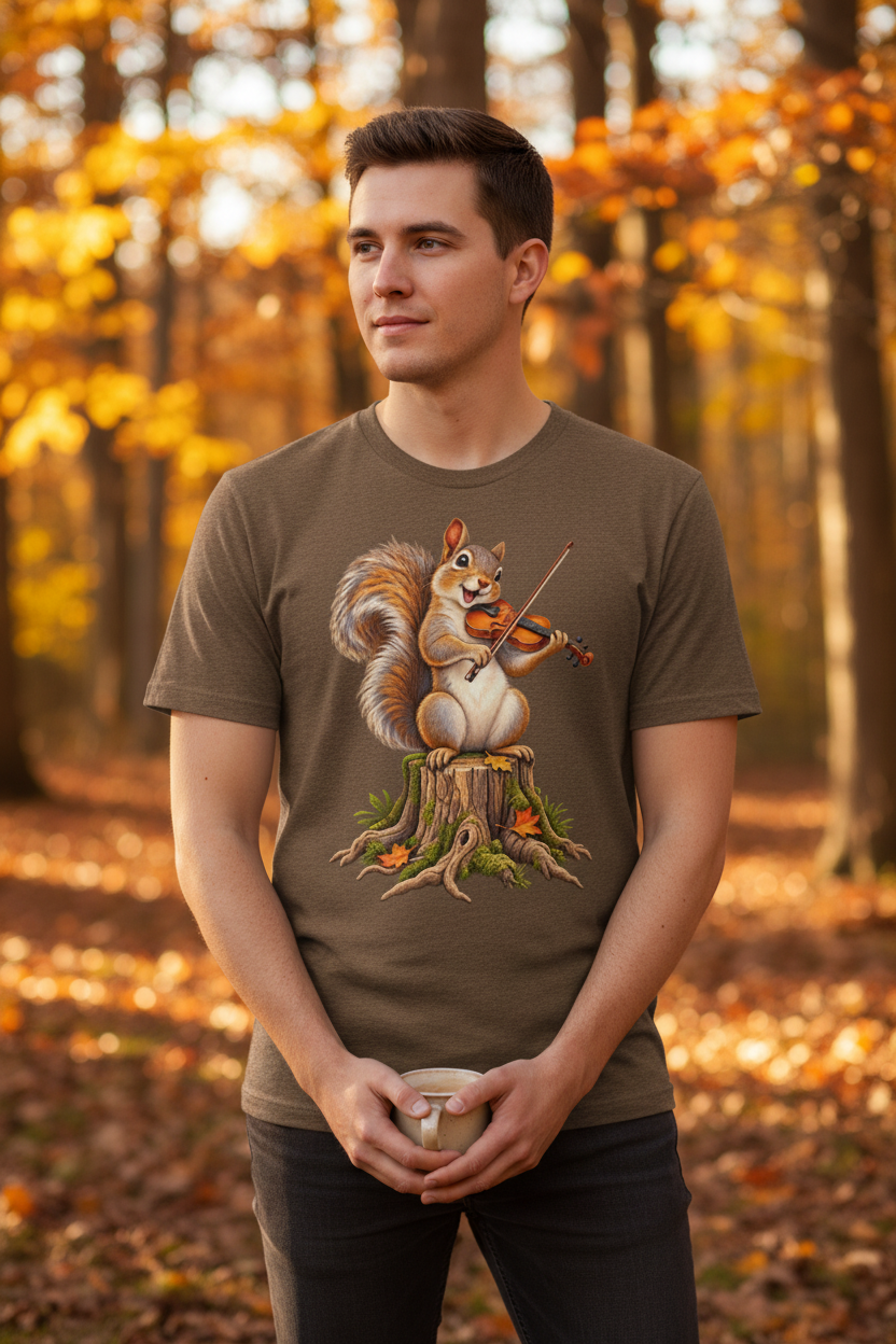 Squirrel Fiddle Tee – Chest Lifestyle Mockup