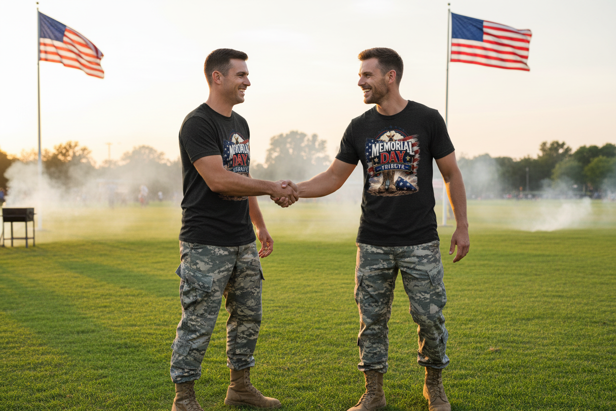 Two Male Soldiers - Black Tees
