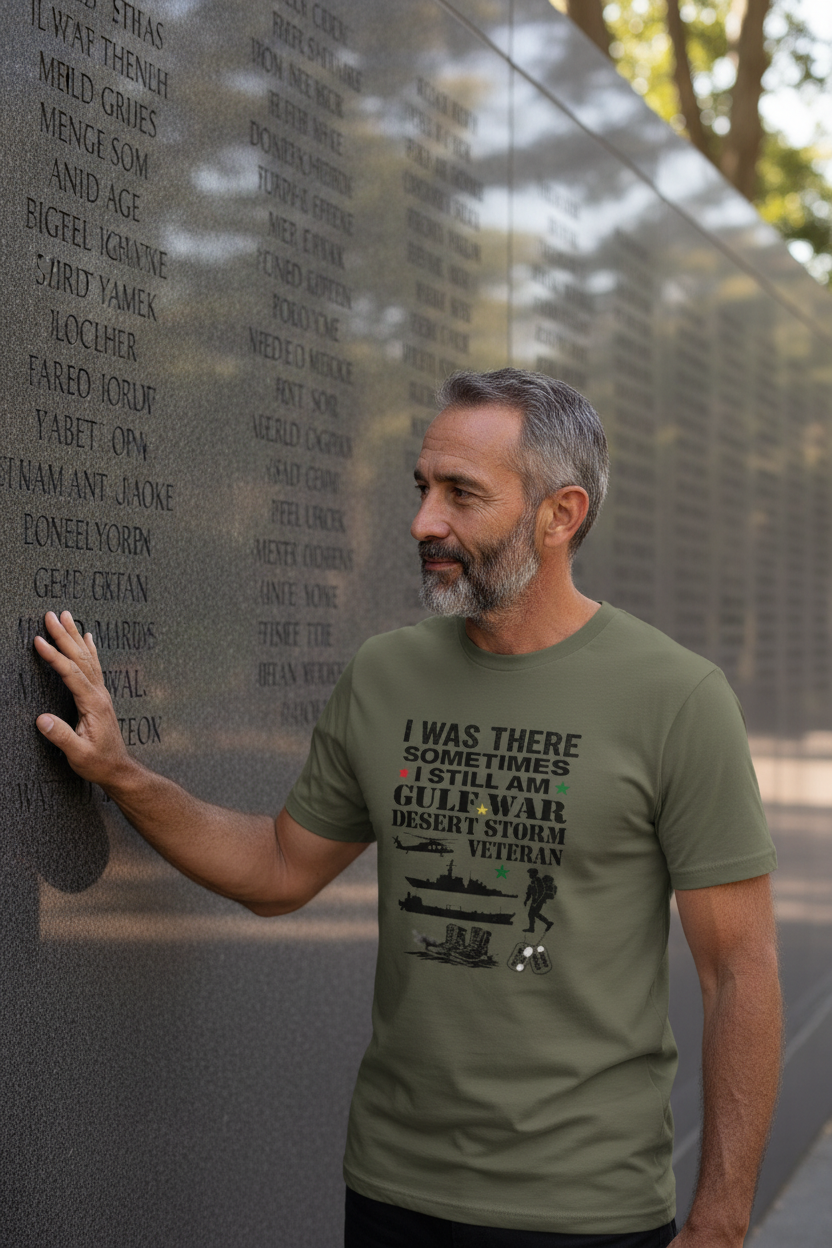 Veteran at Memorial Wall