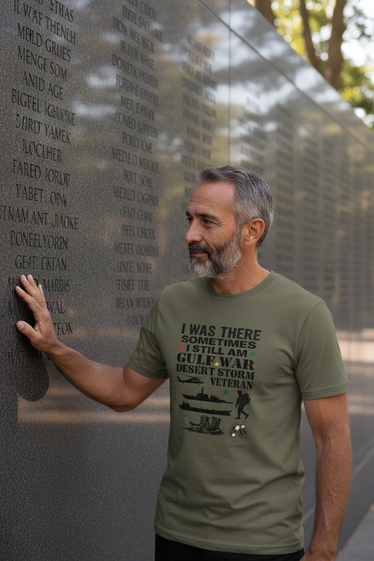 Veteran at Memorial Wall