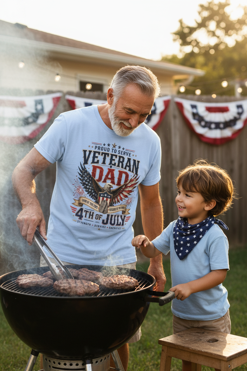 Veteran Dad BBQ Light Blue