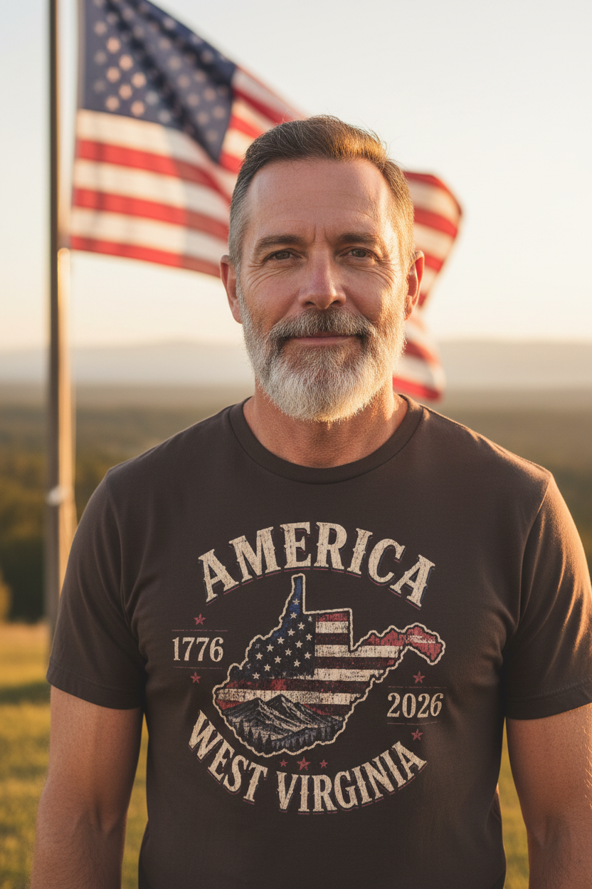 Veteran man lifestyle mockup - brown tee