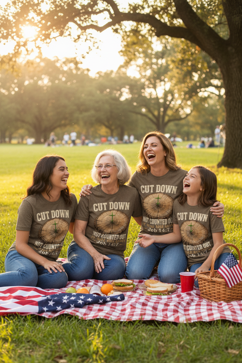 Veteran Mom Grandma Daughters Picnic Heather Brown Olive
