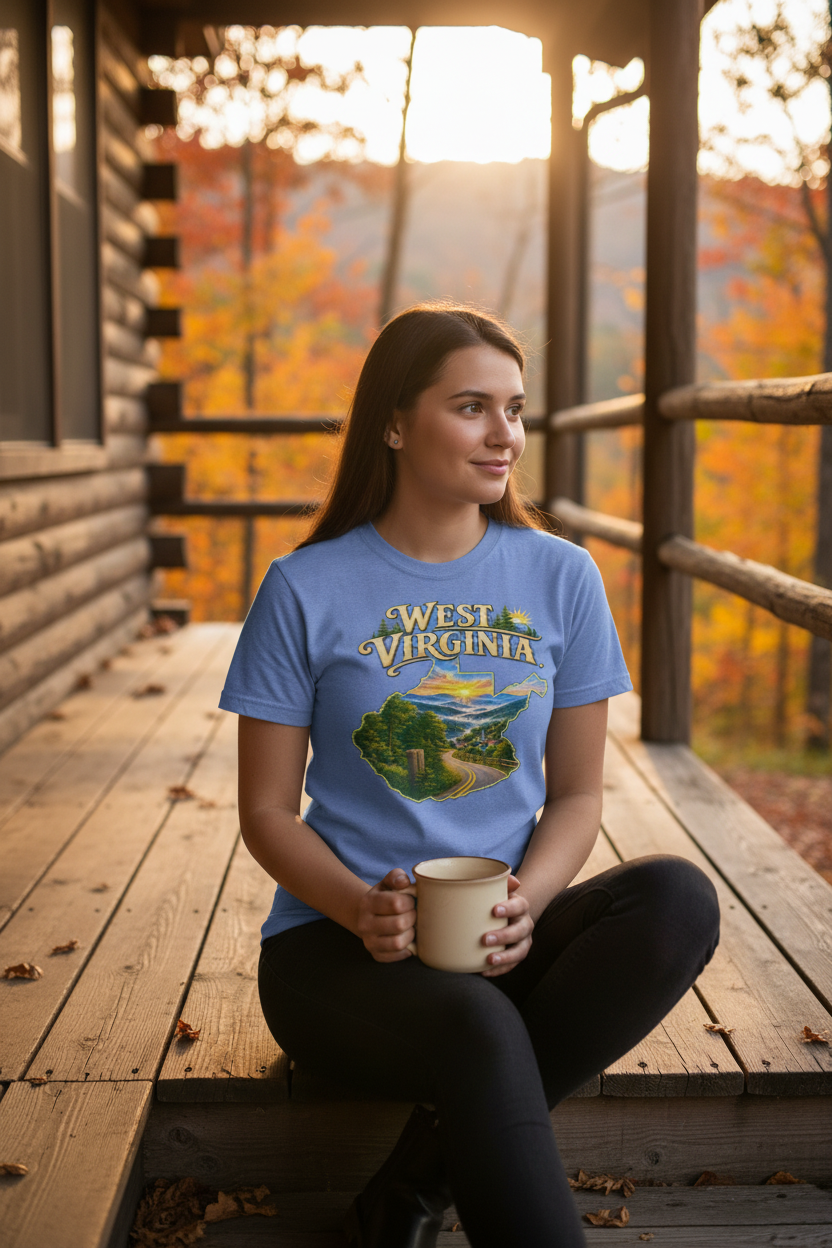 West Virginia Lifestyle Mockup 2 - Rustic Cabin Porch