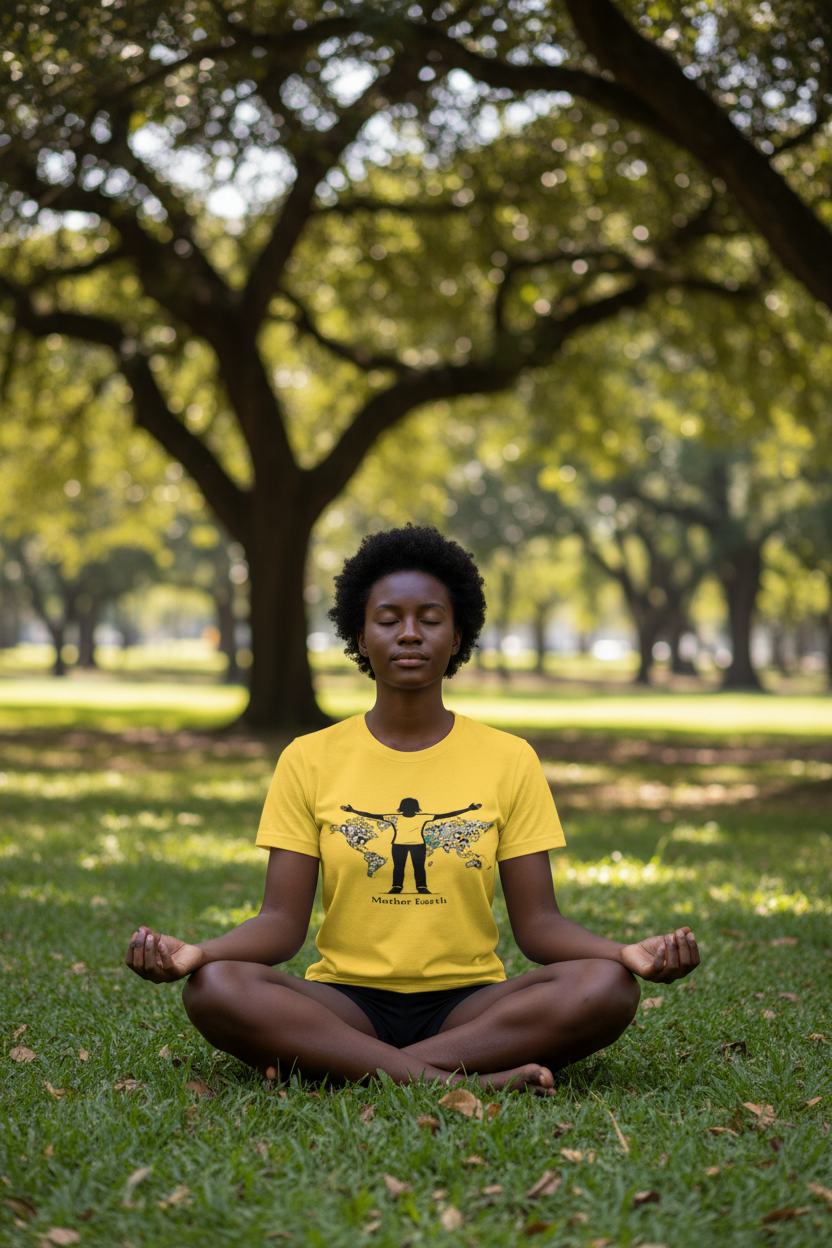 Woman meditating in park