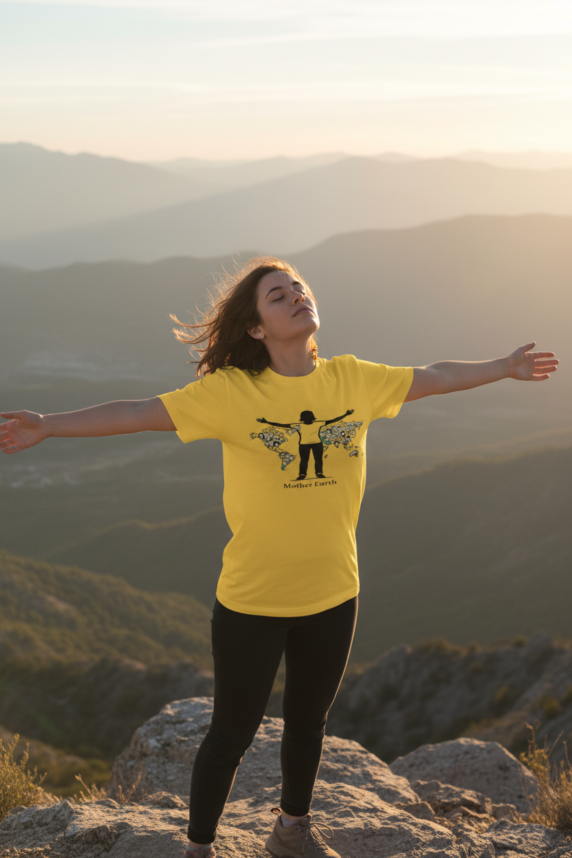 Woman on mountain overlook