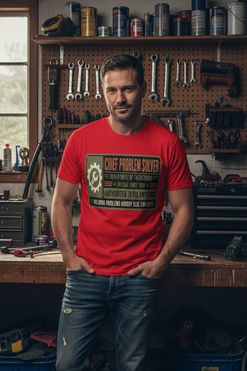 Chief Problem Solver — Department of Fatherhood T-Shirt